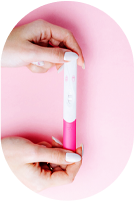 Illustration representing pregnancy test after embryo transfer