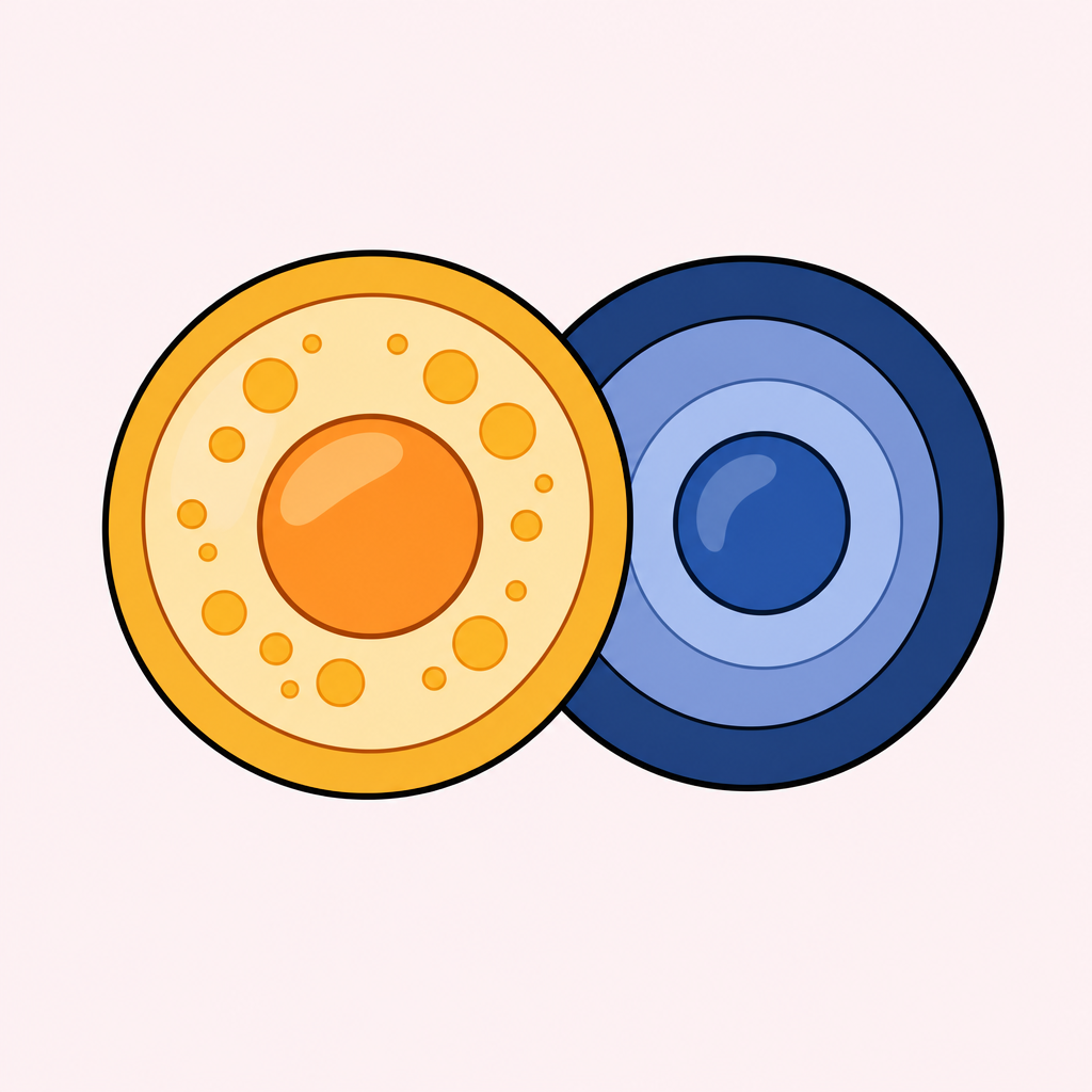 Illustration of two cells representing donor eggs