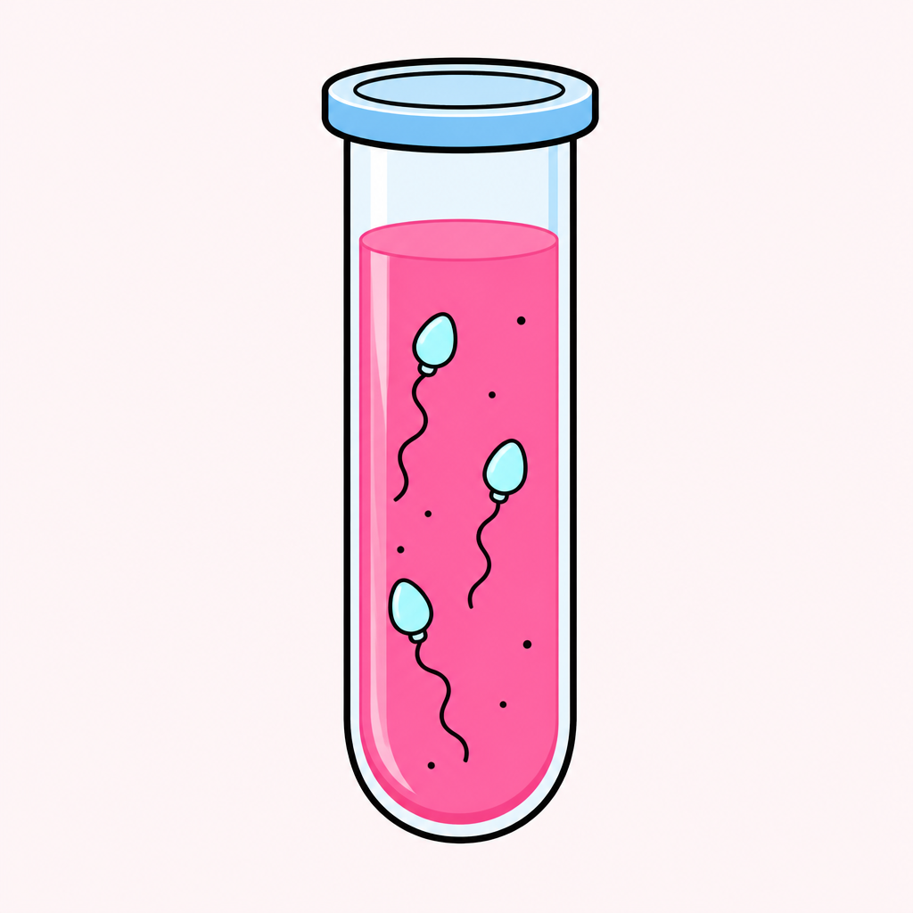 Illustration of a test tube with preserved sperm